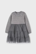 Dívčí šaty Mayoral šedá barva, mini