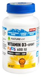 NatureVia Vitamin D3-EFEKT KIDS 600 I.U. cmúľacie tablety 60 ks