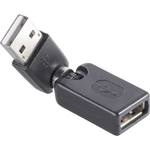 USB adaptér RENKFORCE 1x USB 2.0 zástrčka ⇔ 1x USB 2.0 zásuvka, čierna, pozlátený