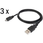 Digitus #####USB-Kabel USB 2.0 #####USB-A Stecker, #####USB-Micro-B Stecker 1.00 m čierna flexibilný, fóliové tienenie,