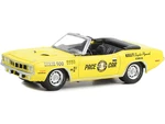 1971 Plymouth Barracuda Yellow Convertible "Dixie 500" Pace Car Kelly Chrysler Plymouth Atlanta Georgia "Hobby Exclusive" 1/64 Diecast Model Car by G