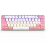 ICEDI Keyboard 61 Keys Wired Mechanical Feel Film Shaft RGB Backlight Keyboard Pink/Orange for Home Office Use