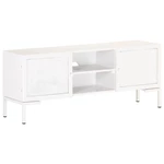 TV Cabinet White 45.3"x11.8"x18.1" Solid Mango Wood