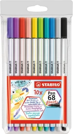 Fixa STABILO Pen 68 brush sada 10 ks v pouzdru PVC
