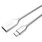 Kábel GND USB / USB-C, 1m, opletený, ocelový (USBAC100MM23) strieborný propojovací USB-C kabel • podpora rychlého nabíjení • 1× USB 2.0 • délka 1 m