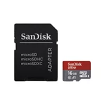 Pamäťová karta SanDisk Micro SDHC Ultra Android 16GB UHS-I U1 (98R/10W) + adapter (SDSQUAR-016G-GN6MA) čierny pamäťová karta microSD • kapacita 16 GB 