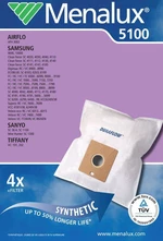 Sáčky pre vysávače Menalux 5100 náhradné vrecká do vysávača • vhodné pre vysávače Airflo, Samsung, Sanyo a Tiffany • v balení 4 ks vreciek a 1 filter