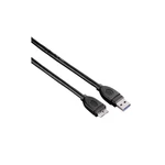 Kábel Hama USB 3.0 / USB Micro B, 0,75 m (53749) čierny redukcia z USB A (samec) do micro USB B (samec) • rozhranie USB 3.0 • max. prenosová rýchlosť 