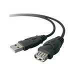Kábel Belkin USB, 3m, prodlužovací (F3U134b10) sivý Pro Series USB prodlužovací kabel prodlužuje délku kabelu USB zařízení k rozbočovači, PC nebo Mac.