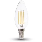 LED žárovka V-TAC 4301 240 V, E14, 4 W, teplá bílá, A+ (A++ - E), tvar svíčky, nestmívatelné, 1 ks