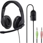 Headset k PC jack 3,5 mm stereo, na kabel Hama HS-P200 přes uši černá