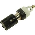Zdířka pro banánek Cliff CL681561, Ø pin: 4 mm, zásuvka, vestavná vertikální, černá, 1 ks