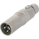 XLR zástrčka / XLR zásuvka Neutrik NA 3 M 5 F, adaptér rovný, stříbrná