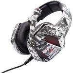 Berserker Gaming ARMY-EMBLA herní headset na kabel, stereo přes uši, jack 3,5 mm, s USB, černá, bílá