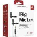 Kabelový ruční mikrofon IK Multimedia iRig Mic Lav 2 , vč. svorky, vč. tašky, vč. ochrany proti větru
