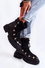 Leather warm shoes Black Arisa