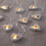 LED svetelná reťaz v tvare srdiečok DecoKing Heart, 10 svetielok, dĺžka 1,65 m