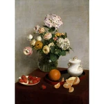 Reprodukcia obrazu Henri Fantin-Latour - Flowers and Fruit, 45 × 60 cm