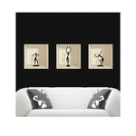 Sada 3 samolepiek s 3D efektom Ambiance Dancing Figures