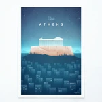 Plagát Travelposter Athens, A3