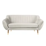 Krémovobiela zamatová pohovka Mazzini Sofas Benito, 158 cm