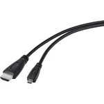 TRU COMPONENTS  HDMI kábel Raspberry Pi [1x HDMI zástrčka - 1x HDMI zástrčka D Micro] 1.80 m čierna