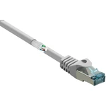 Basetech BT-2270600 RJ45 sieťové káble, prepojovacie káble CAT 6A S/FTP 0.50 m sivá s ochranou, samozhášavý 1 ks