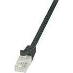 LogiLink CP2023U RJ45 sieťové káble, prepojovacie káble CAT 6 U/UTP 0.50 m čierna s ochranou 1 ks