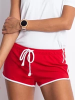 Red sweat shorts