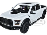 2017 Ford F-150 Raptor Pickup Truck White with Black Wheels 1/24 Diecast Model Car by Motormax