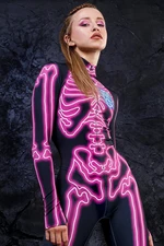 Pink Neon Skeleton Costume, Woman Halloween Costume, Halloween Costume Adult, Sexy Skeleton Bodysuit