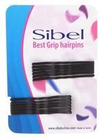 Vlnitá sponka Sibel Best Grip - 5 cm, hnědá - 12ks (9600054-15)