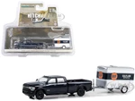 2023 Ram 2500 Pickup Truck Dark Blue Metallic and Small Cargo Trailer "GulfLube Motor Oil" "Hitch &amp; Tow" Series 29  1/64 Diecast Model Car by Gre