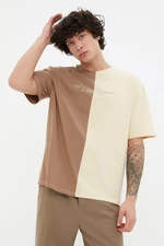 Trendyol Brown Koszulka męska 100% z bawełny organicznej