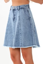 BİKELİFE Blue High Waist Denim Skirt