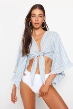 Trendyol Striped Crop Knee-Length Blouse