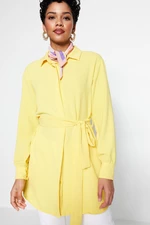 Trendyol Yellow Belted Concealed Pac Knitted Shirt