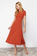 Trendyol dlaňová sukně s volánky midi pružné pletené maxi šaty