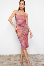 Trendyol Multi Color Abstract Patterned Elegant Evening Dress