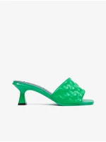 Zelené dámské kožené pantofle KARL LAGERFELD Panache II Padded - Dámské