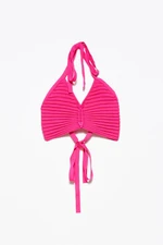 Dilvin T1011 Fuchsia Bustier with Lace-up Back