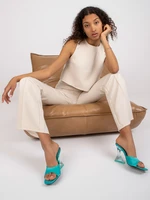 Lady's beige elegant set with trousers