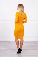 Sweater - V-neck mustard dress