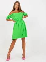 Light green minidress of one size with elastic waistband