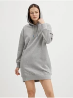 Light gray women's hooded sweatshirt dress Pepe Jeans Dana