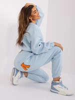 Light Blue and Fluoroorange Women's Tracksuit