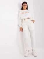 Ecru casual set with a short sweatshirt