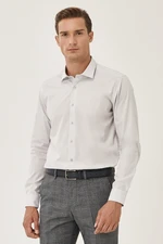 ALTINYILDIZ CLASSICS Men's Gray Easy-to-Iron Slim Fit Slim Fit Classic Collar Cotton Shirt.