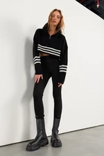VATKALI Zippered Collar Crop Sweater