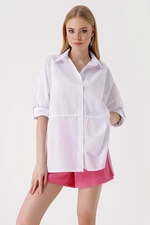 Bigdart 3975 Slit Poplin Shirt - White